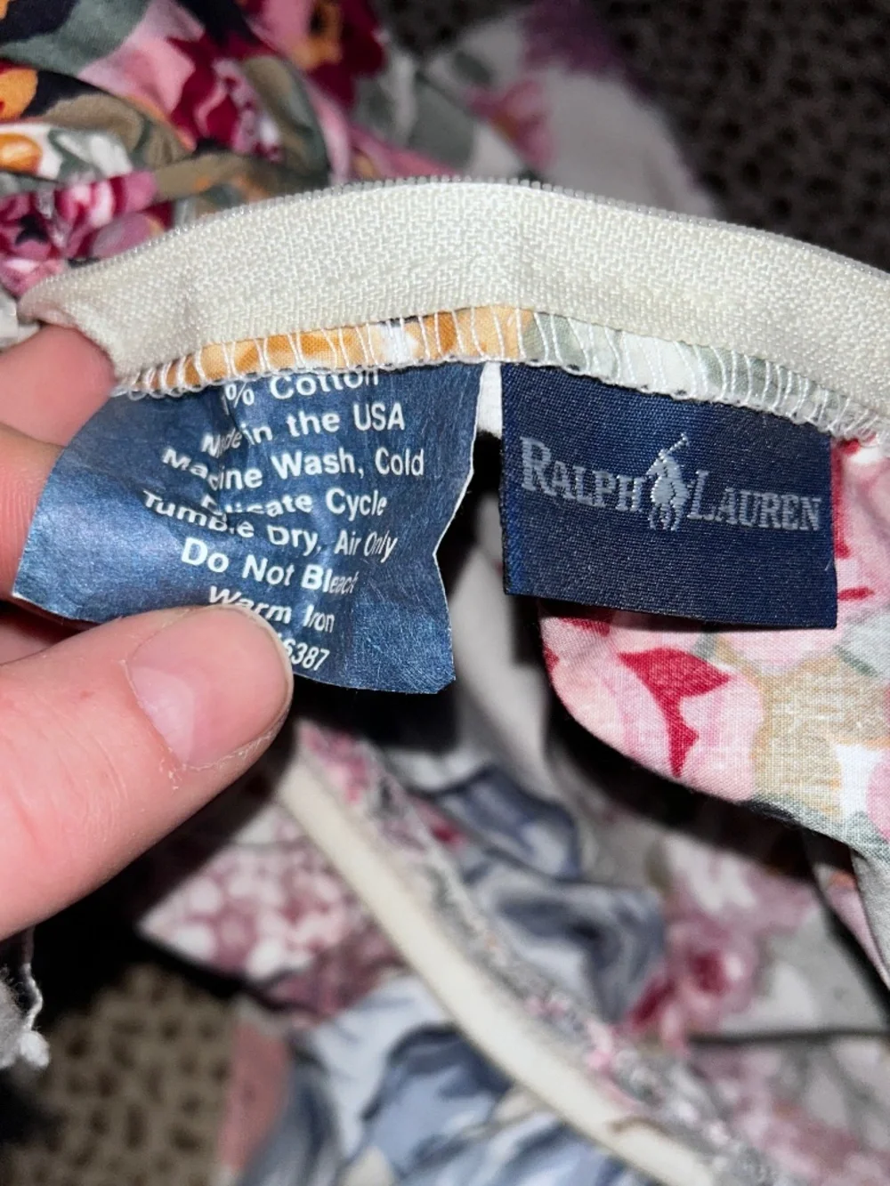 Ralph Lauren Allison floral pillow sham French country rose lavender ruffle case